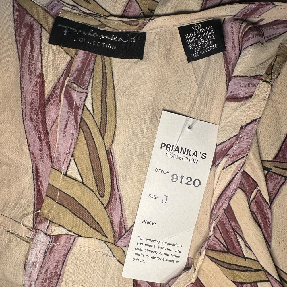 Prianka’s Collection Bamboo Print Sundress NWT Size M Lightweight Rayon - Picture 2 of 4